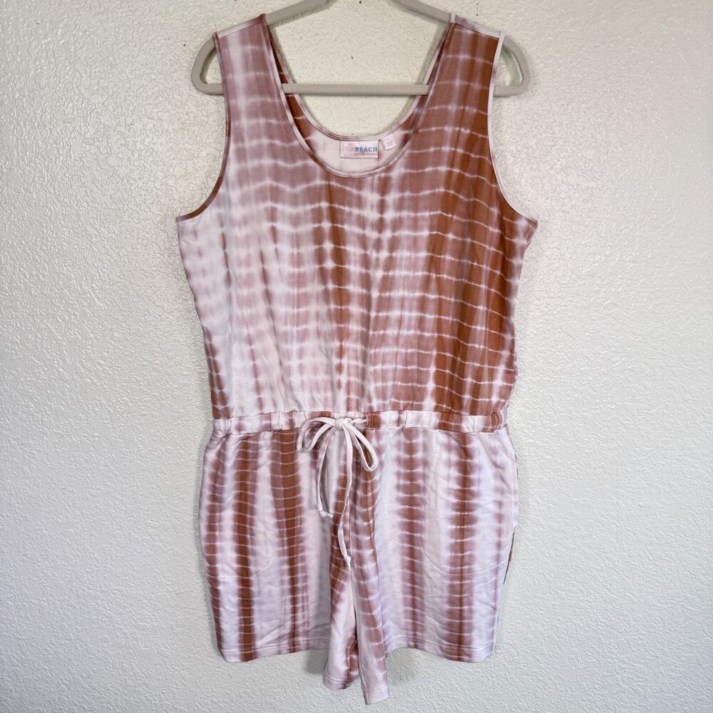 Belle Beach Kim Gravel Romper Womens Large Tie Dye Boho Lounge Summer Comfy Soft